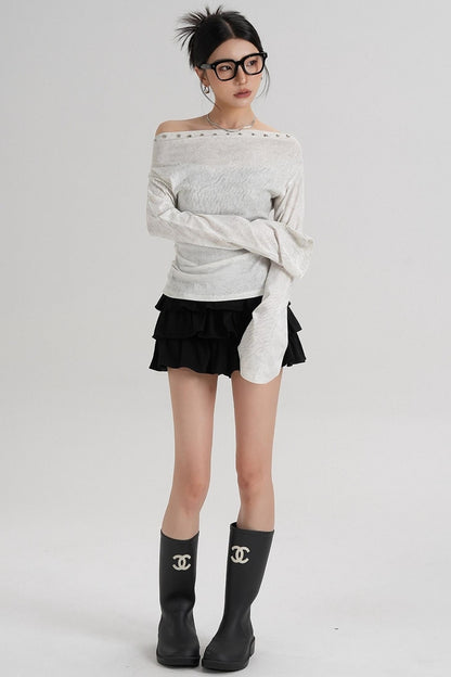 Niche Rivet Long-Sleeved T-Shirt