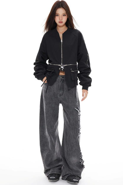 Blue Distressed Denim Pants