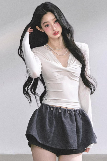 Ancient White Moonlight Lace Top