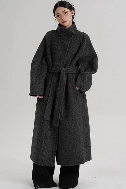 Curved Wool Coat