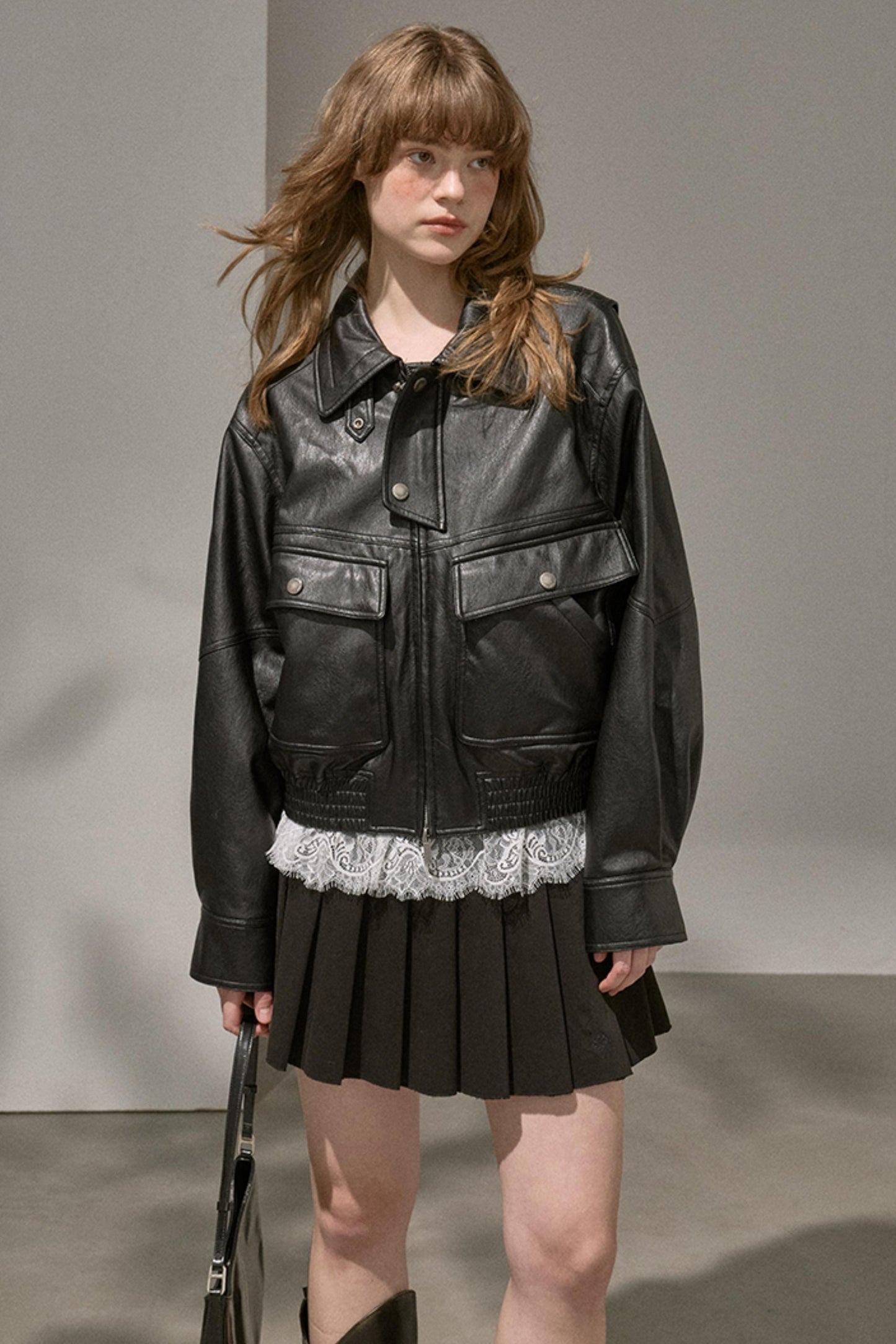 Silk Classic Pleated Puffy Short Skirt