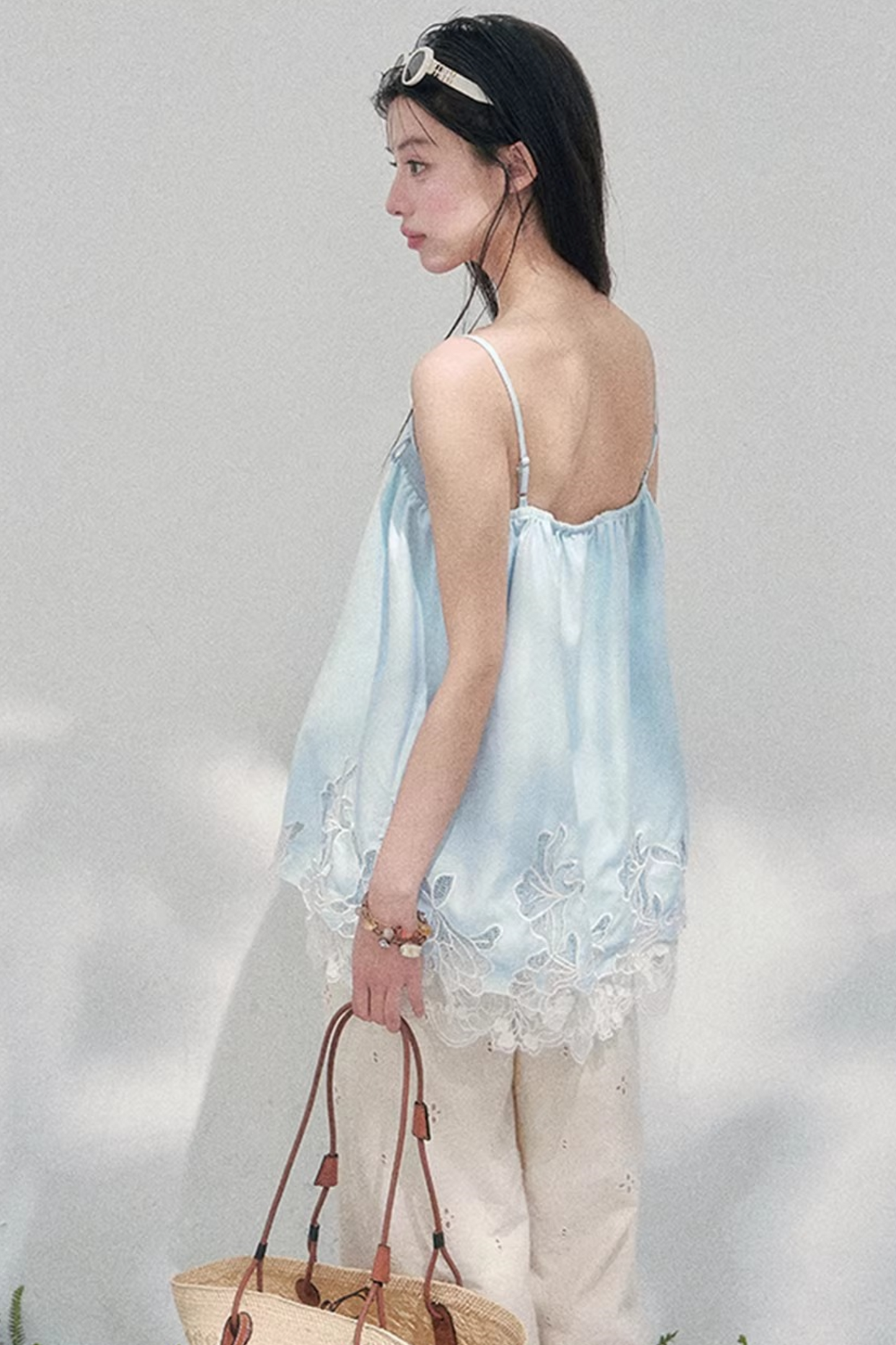 Bouquet-ähnliches Spitzen-Babydoll-Oberteil