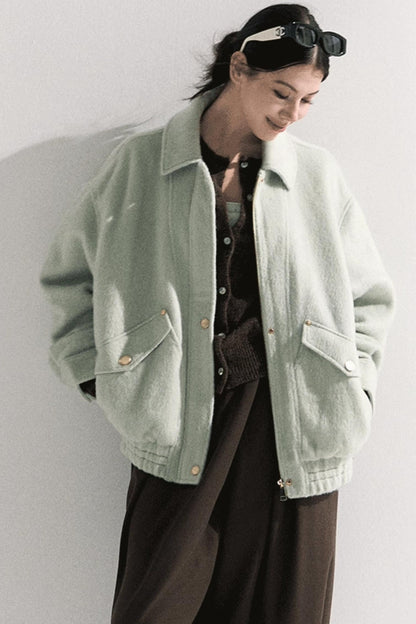 Vintage Crewneck Wool Knit Cardigan