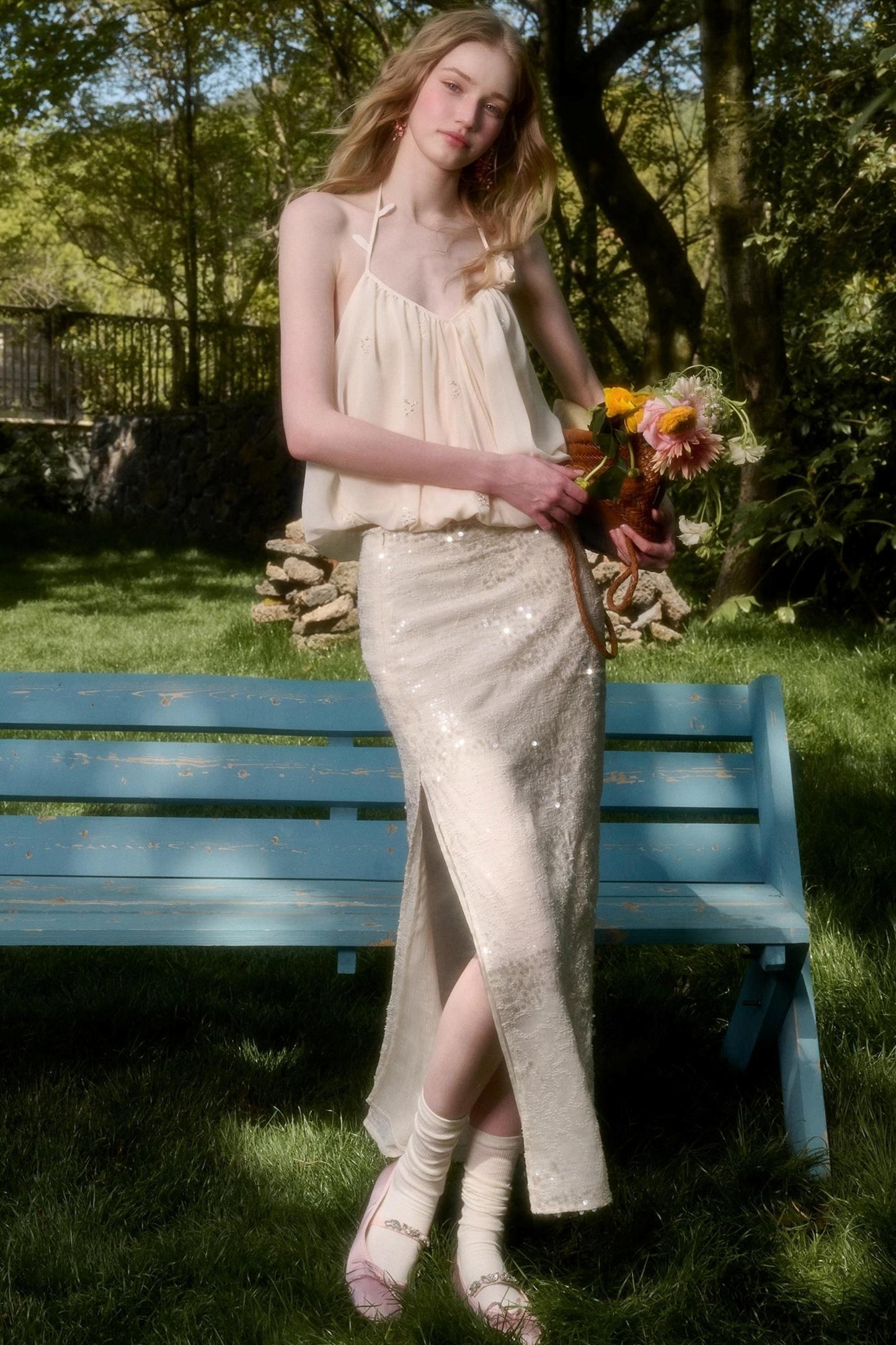 Celestial Slouchy Suit With Knit Skirt Set-Up