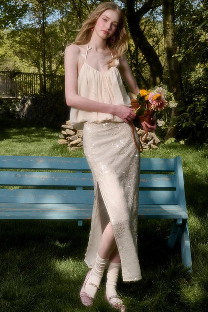 Celestial Slouchy Suit With Knit Skirt Set-Up