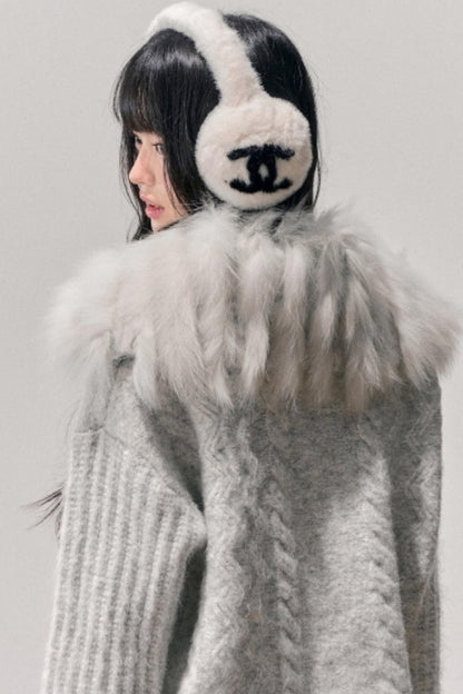 Fox Fur Knit Cardigan