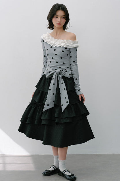 Vintage White Flower Puffy Skirt