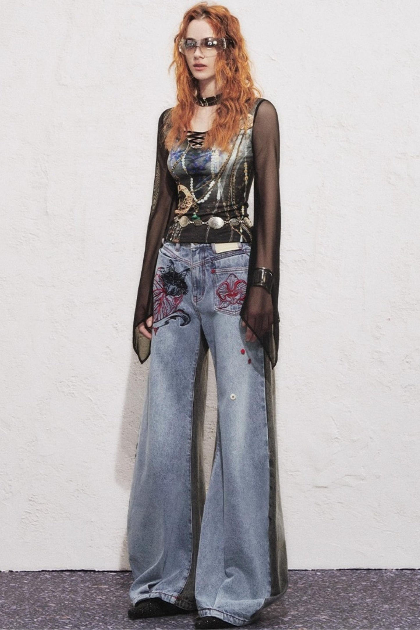 Asymmetrical Sickle Jeans