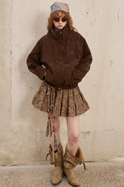 Stand-Up Leather Jacket