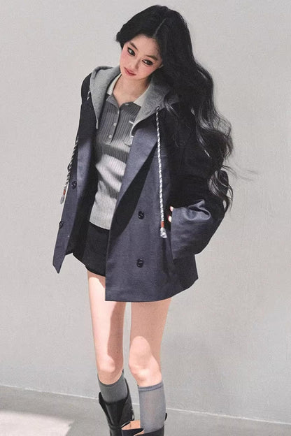 Minimalist Hooded Blazer