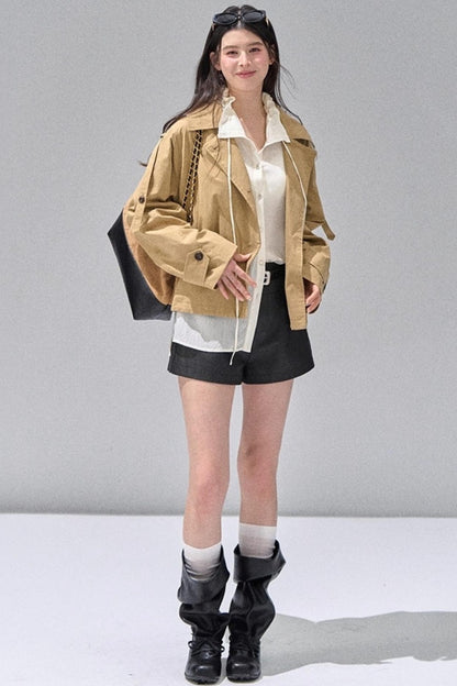 Black Leather Womens Shorts