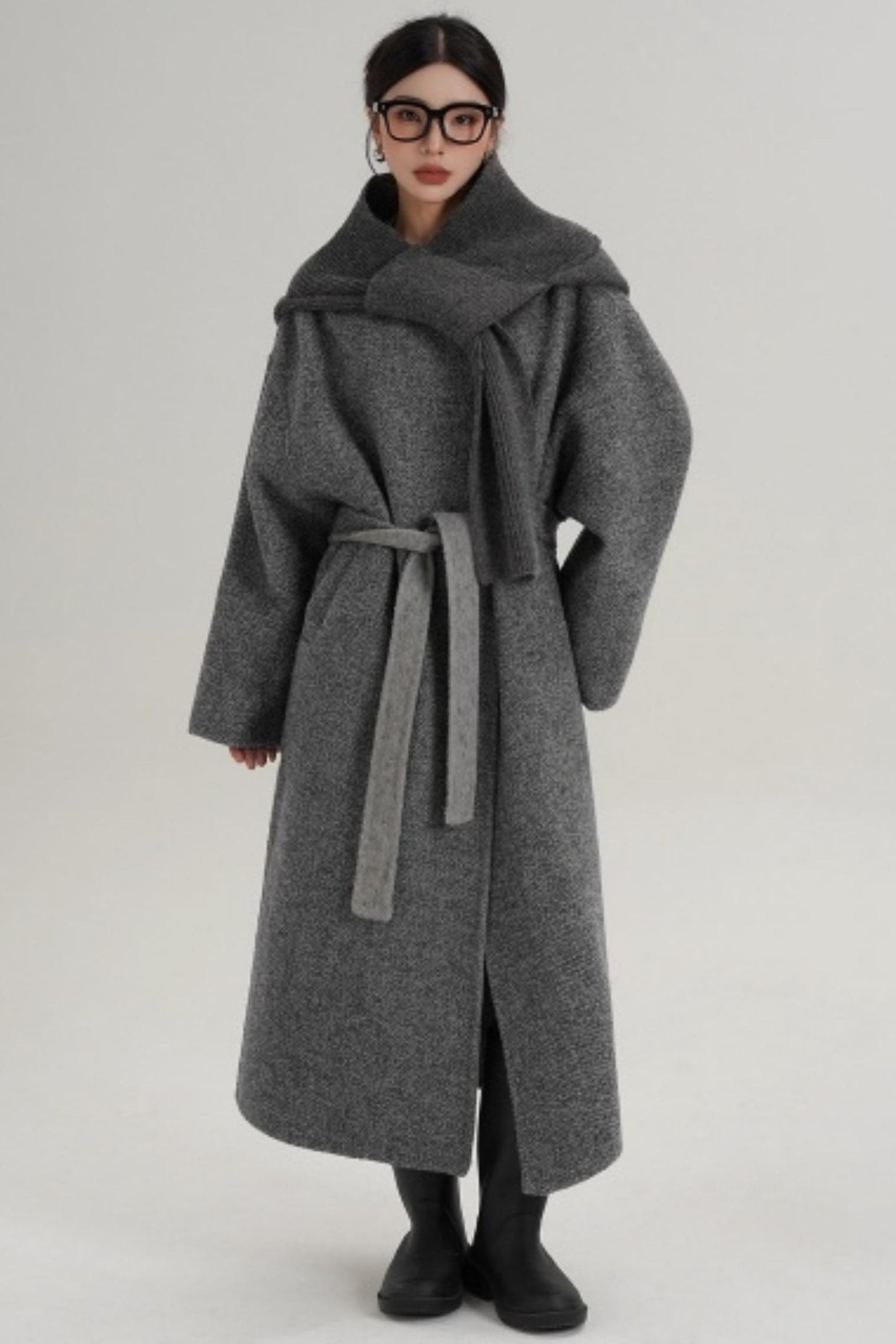 Hooded Double-Sided Wool Coat