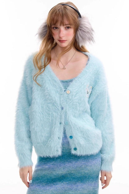 Lazy Butterfly Plush Cardigan