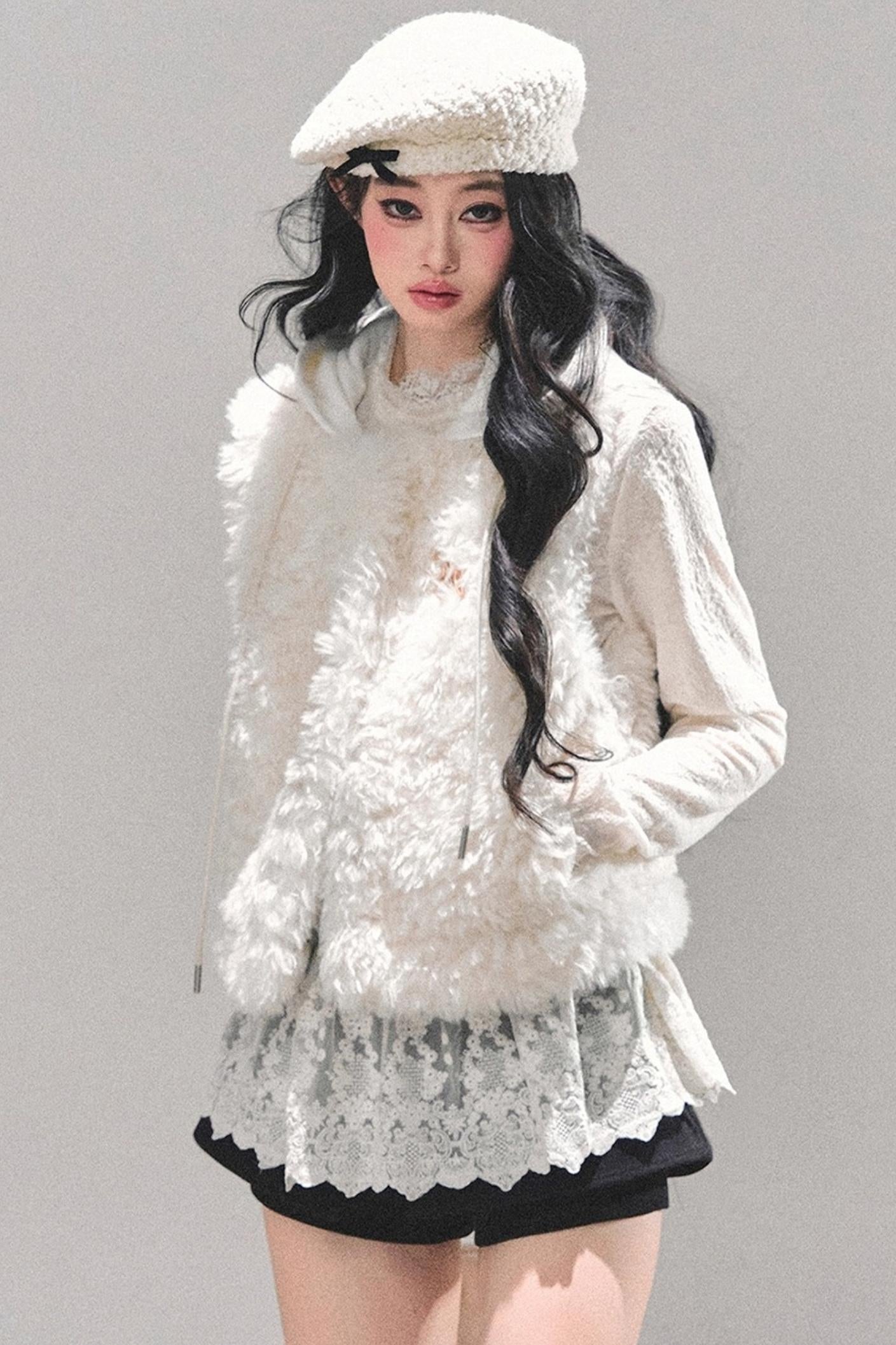 French Lamb Wool Vest Jacket