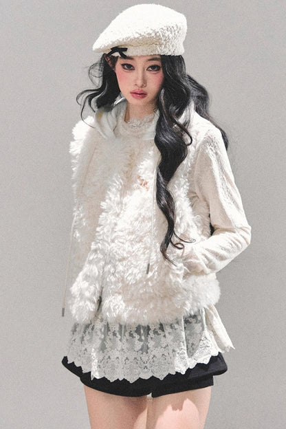 French Lamb Wool Vest Jacket