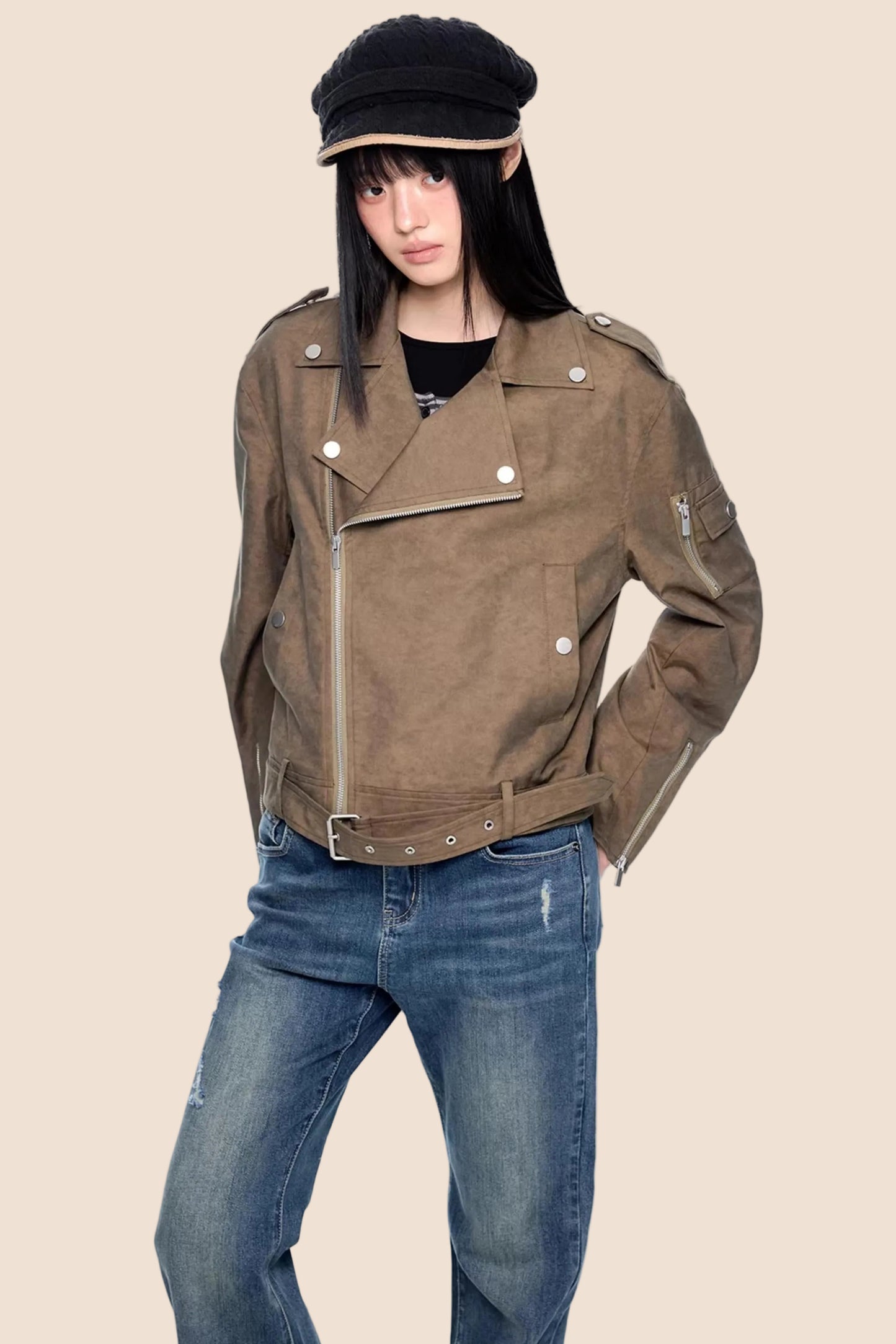 Deconstructed Zipper Retro Jacket