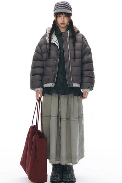 Elastic Cotton Dimensional Skirt