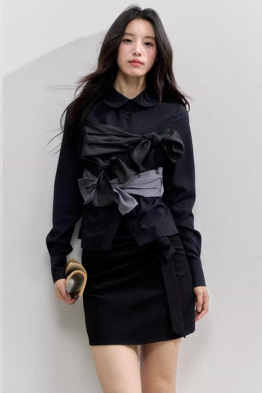 Butterfly Strap Long-Sleeved Shirt