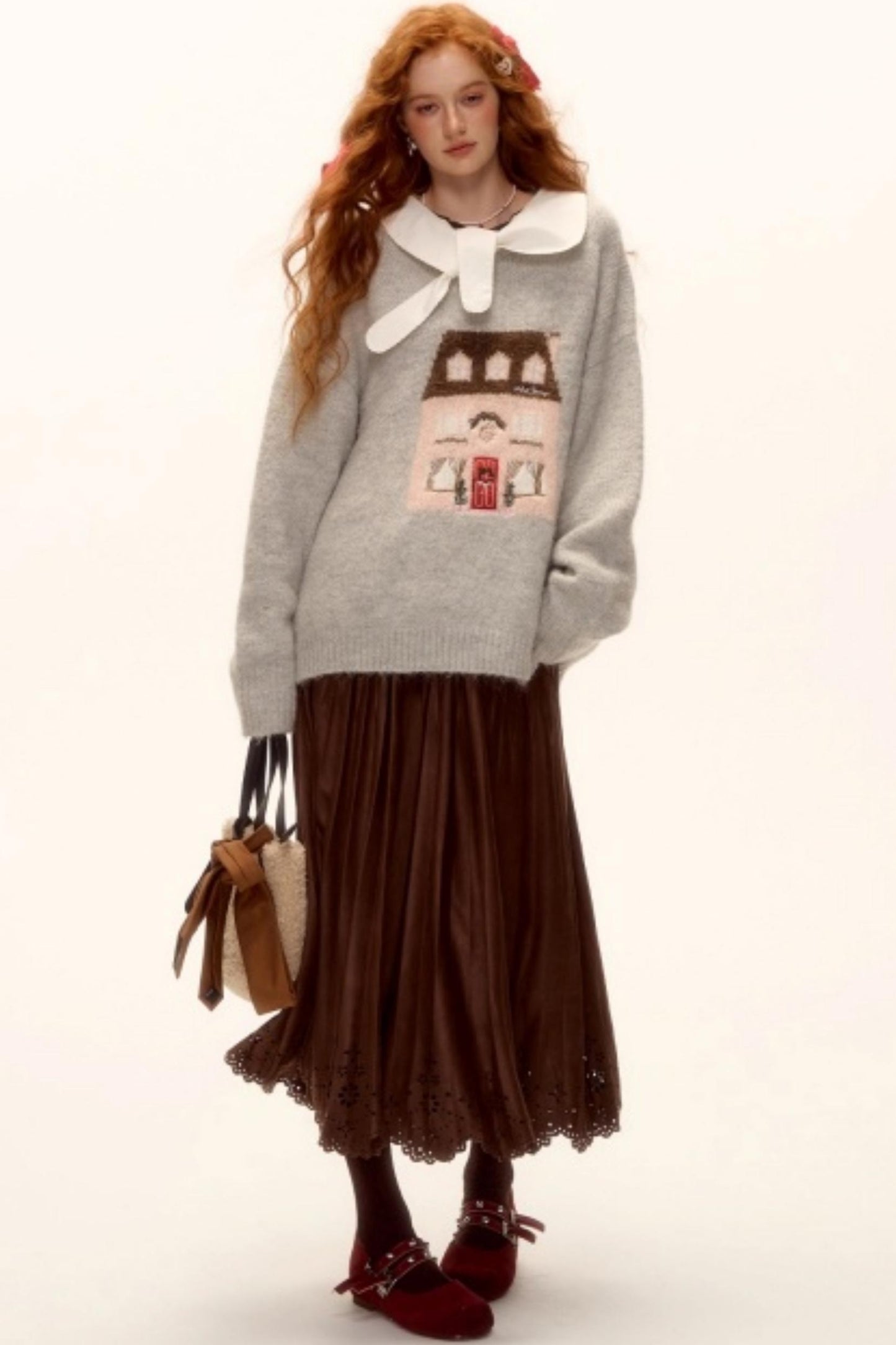 Jacquard Embroidered Wool Sweater