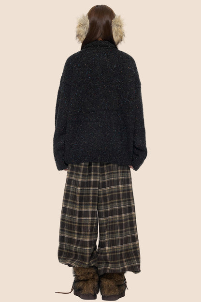 Stand-Up Vintage Sweater Jacket