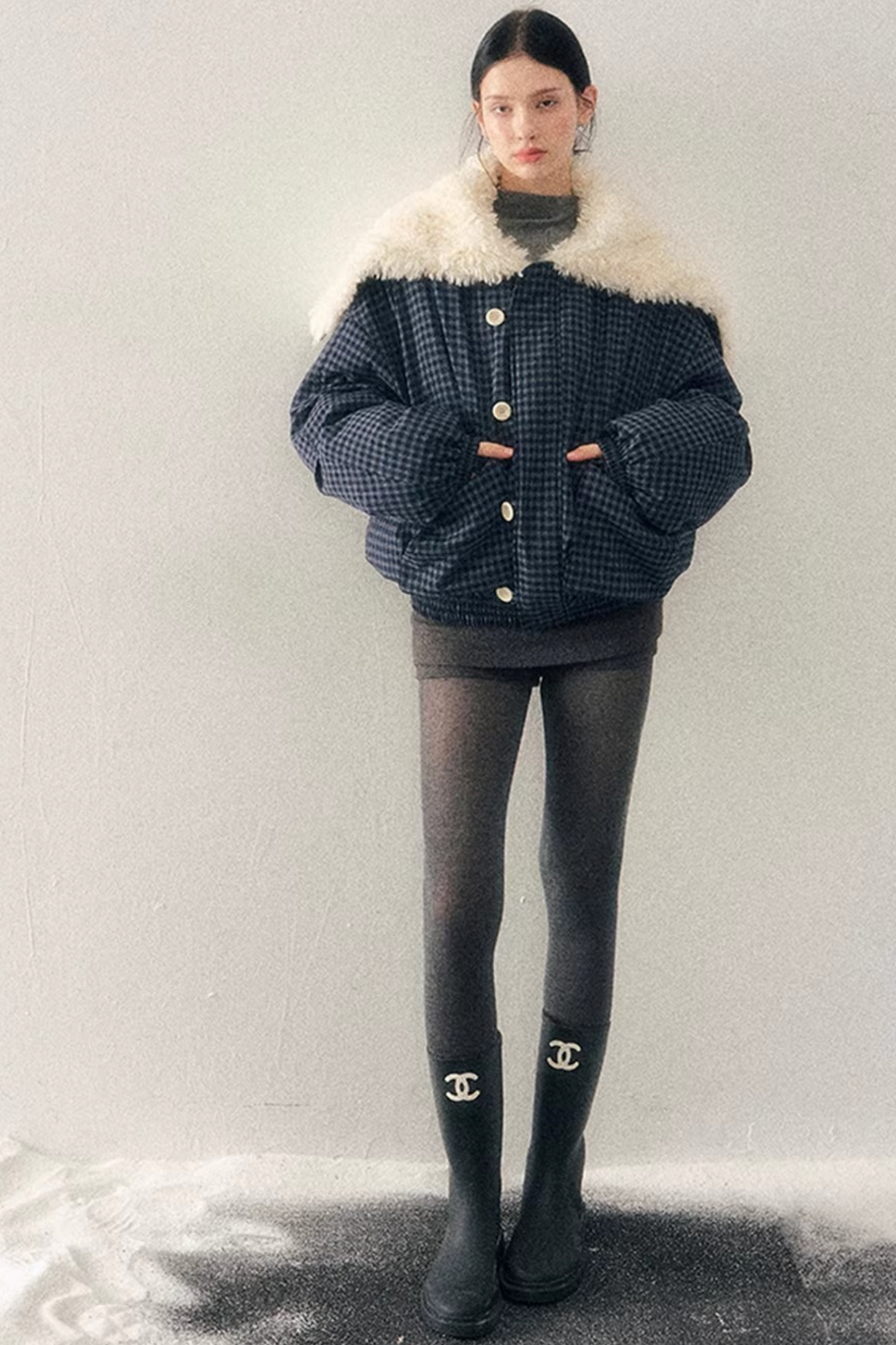 Silent Blue Lamb Wool Coat