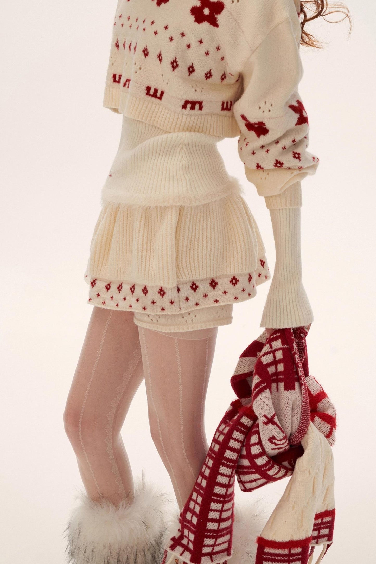 Star Jacquard Sweater Top Set-Up