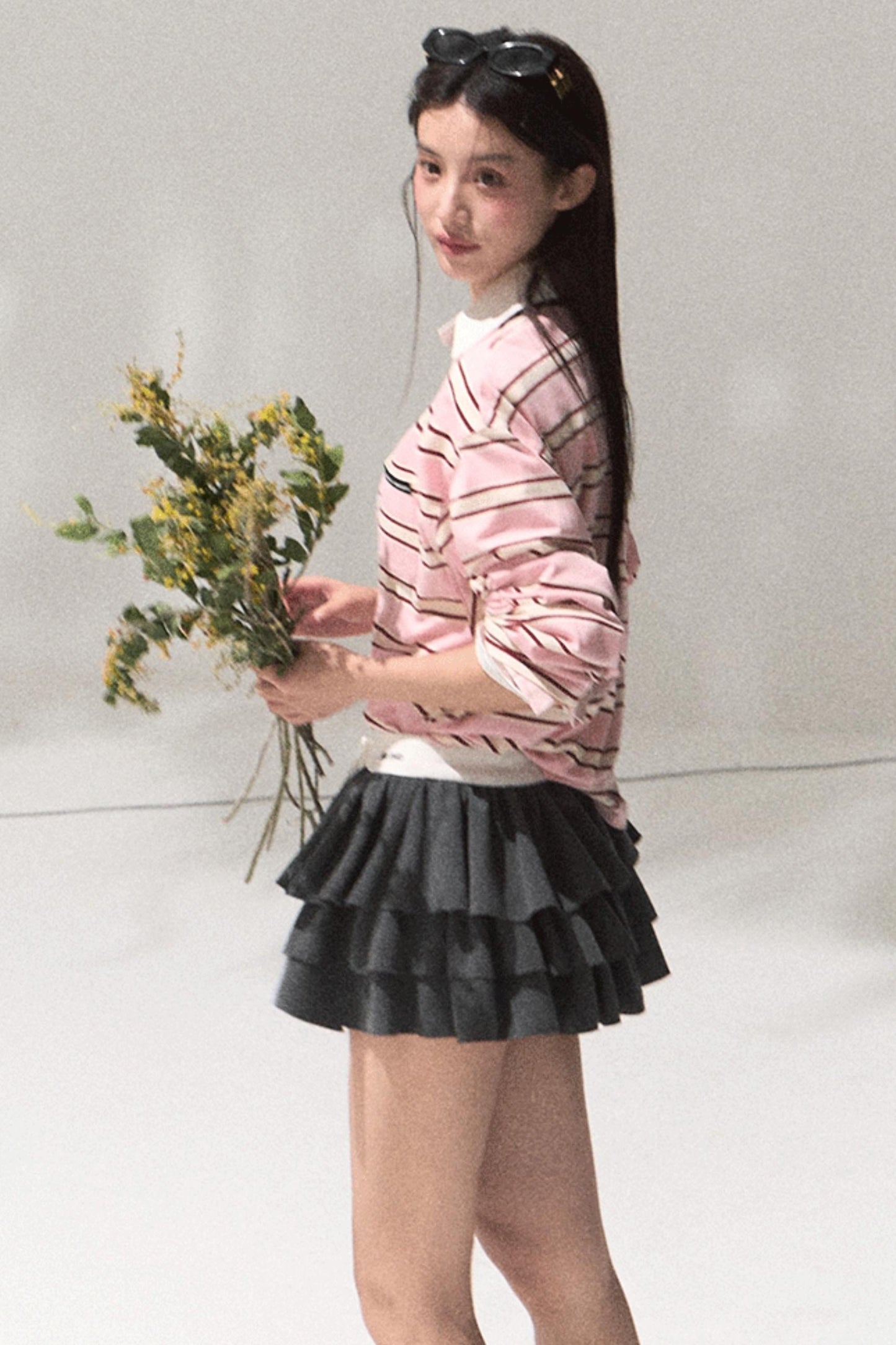 Contrasting Striped Cotton Top