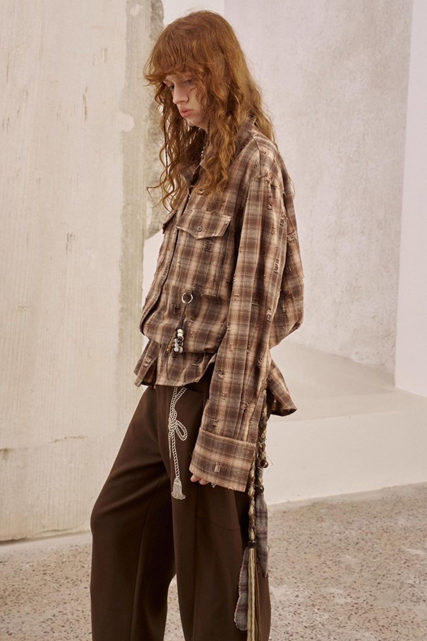 Vintage Distressed Plaid Shirt