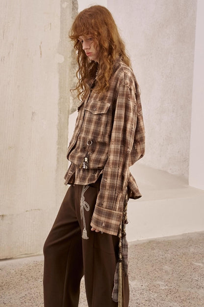 Vintage Distressed Plaid Shirt