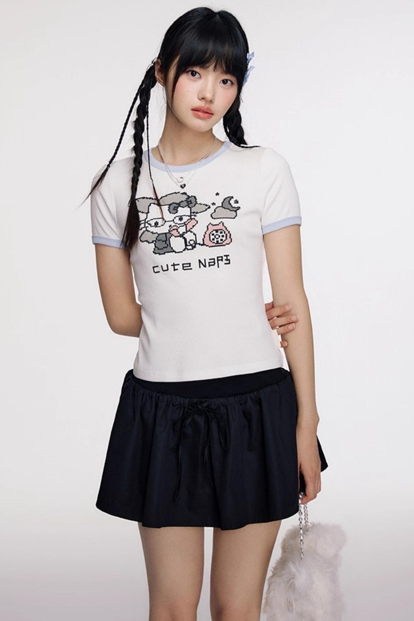 Original Cartoon Print Crop Top