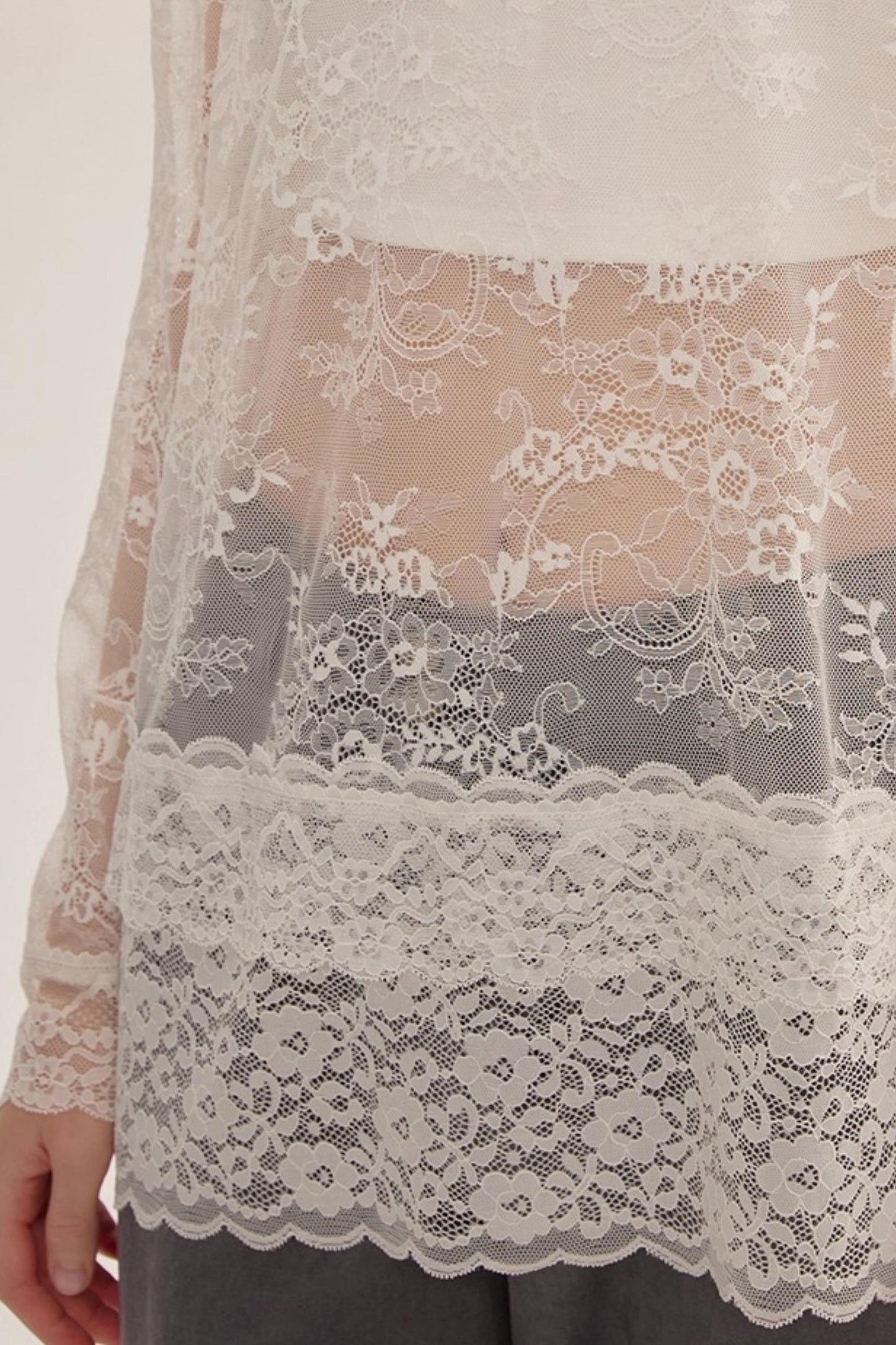 Spring Lace Sheer Top