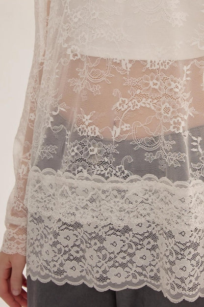 Spring Lace Sheer Top