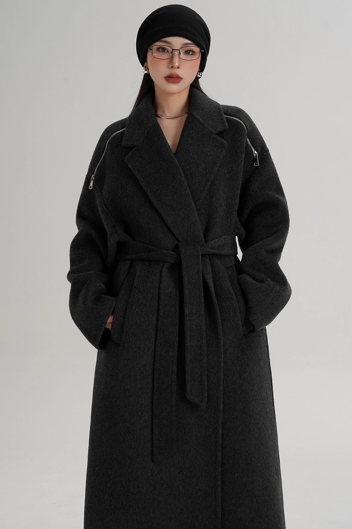 Elegant Shoulder Wool Coat