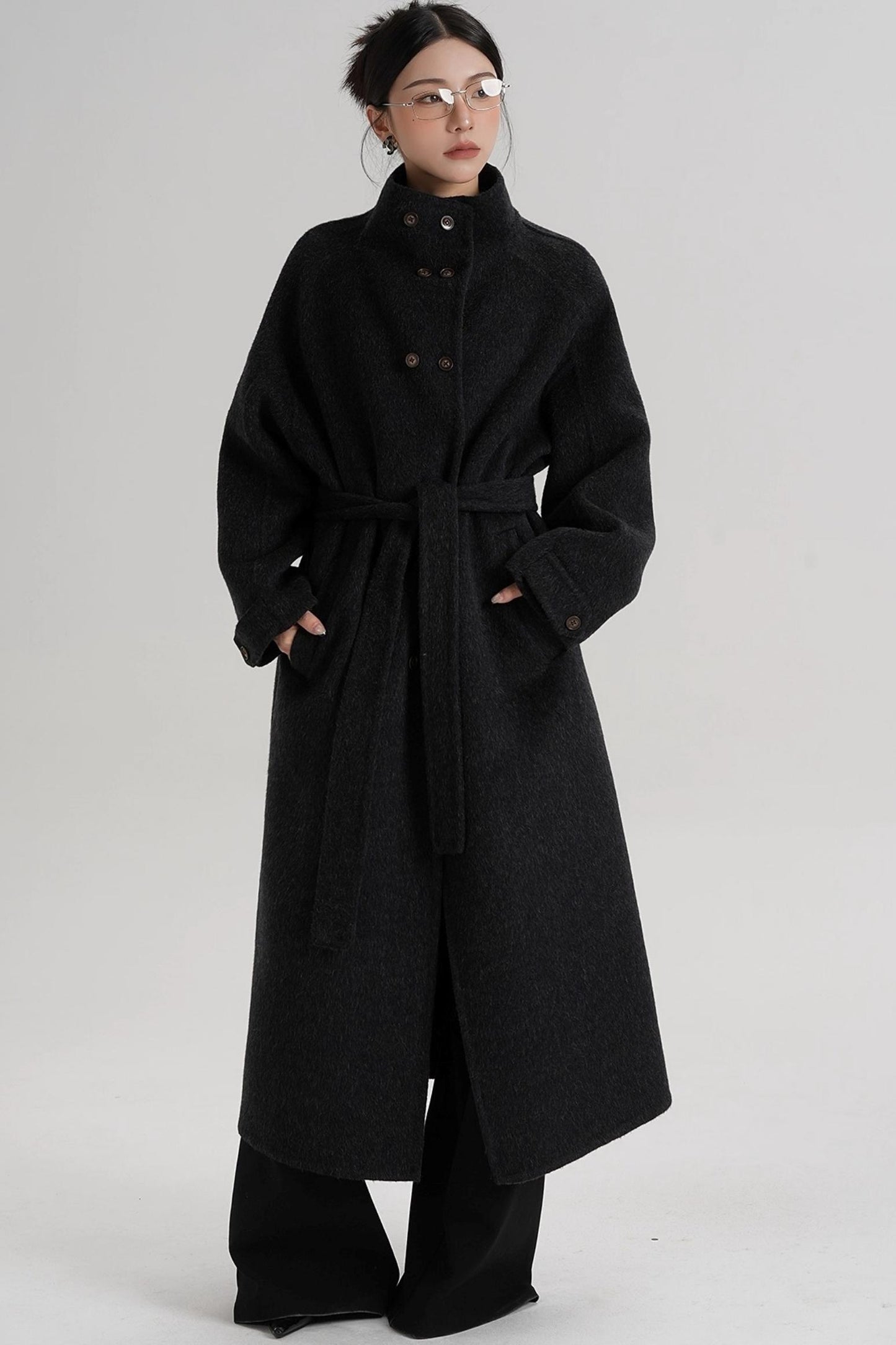 High Neck Wool Coat