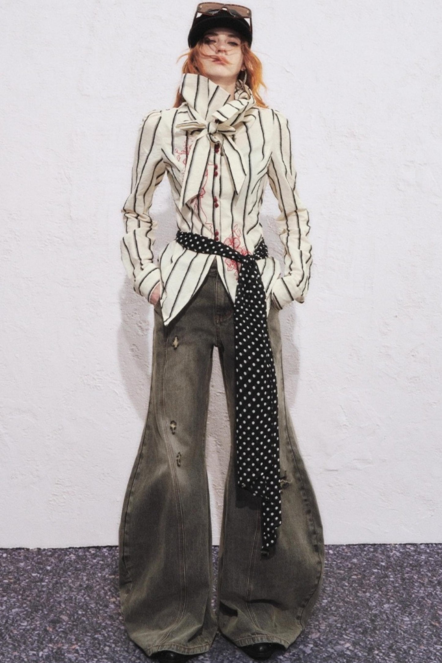 Split Sickle Pocket Heavy Jeans