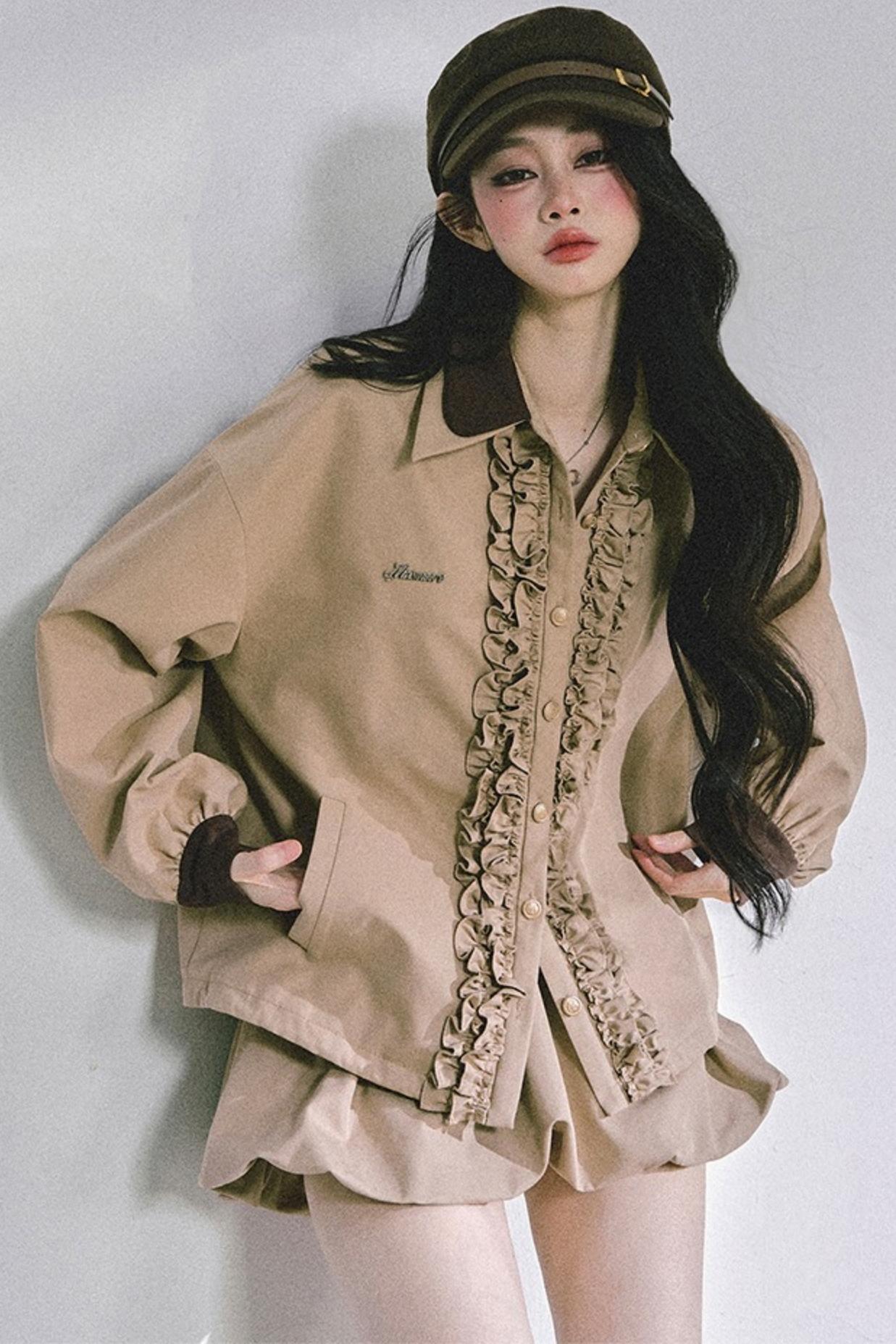 Autumn Two-Piece Jacket Skirt Set-Up