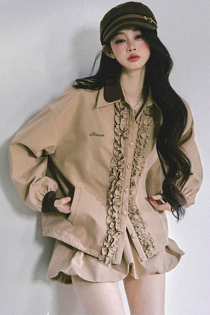 Autumn Two-Piece Jacket Skirt Set-Up