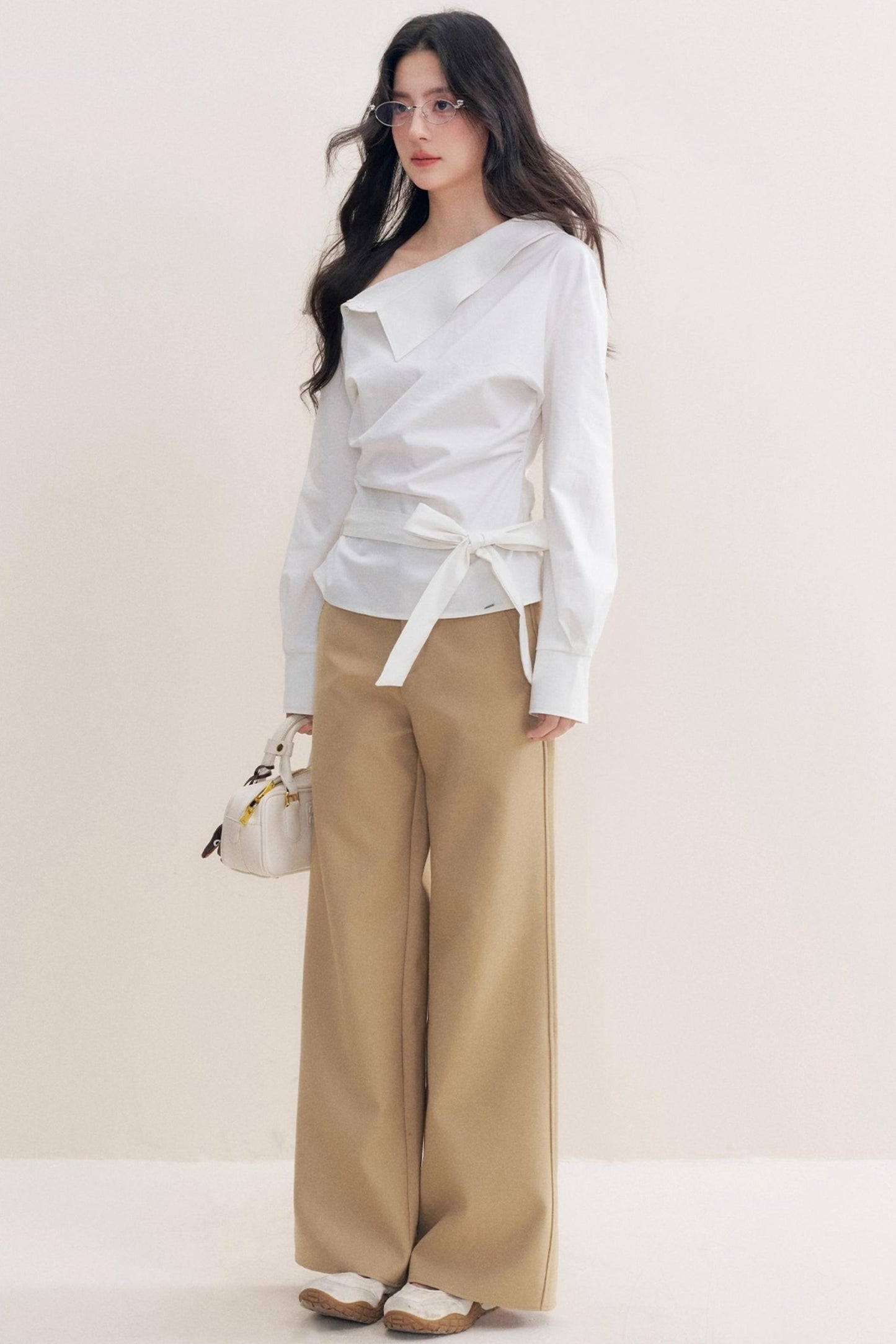 Lace Paneled Wide Pants