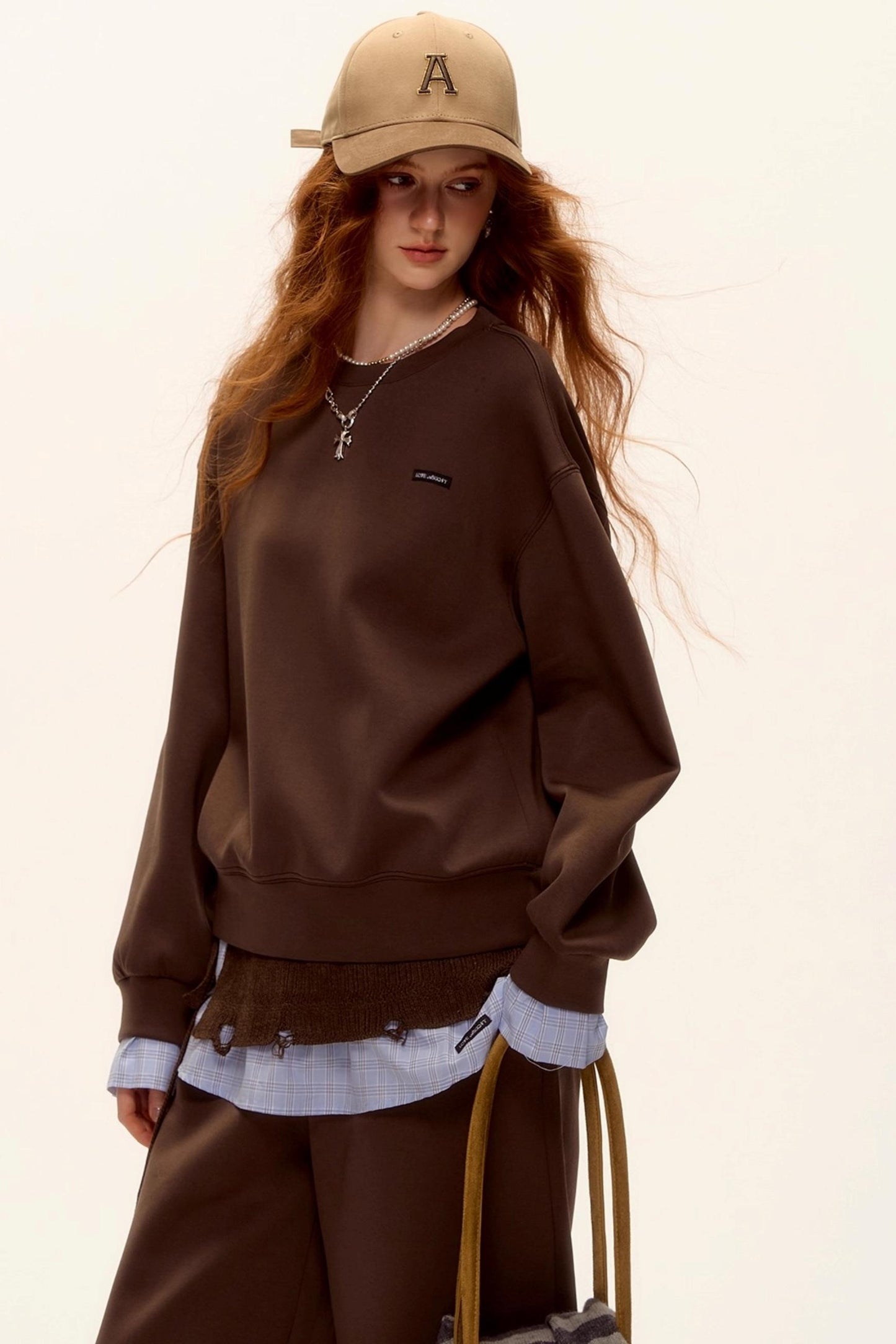 Plaid Patchwork Knit Sweater Set-Up