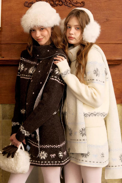 Wool Fair Isle Cardigan Set-Up