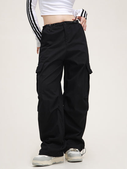 American straight drawstring cargo pants