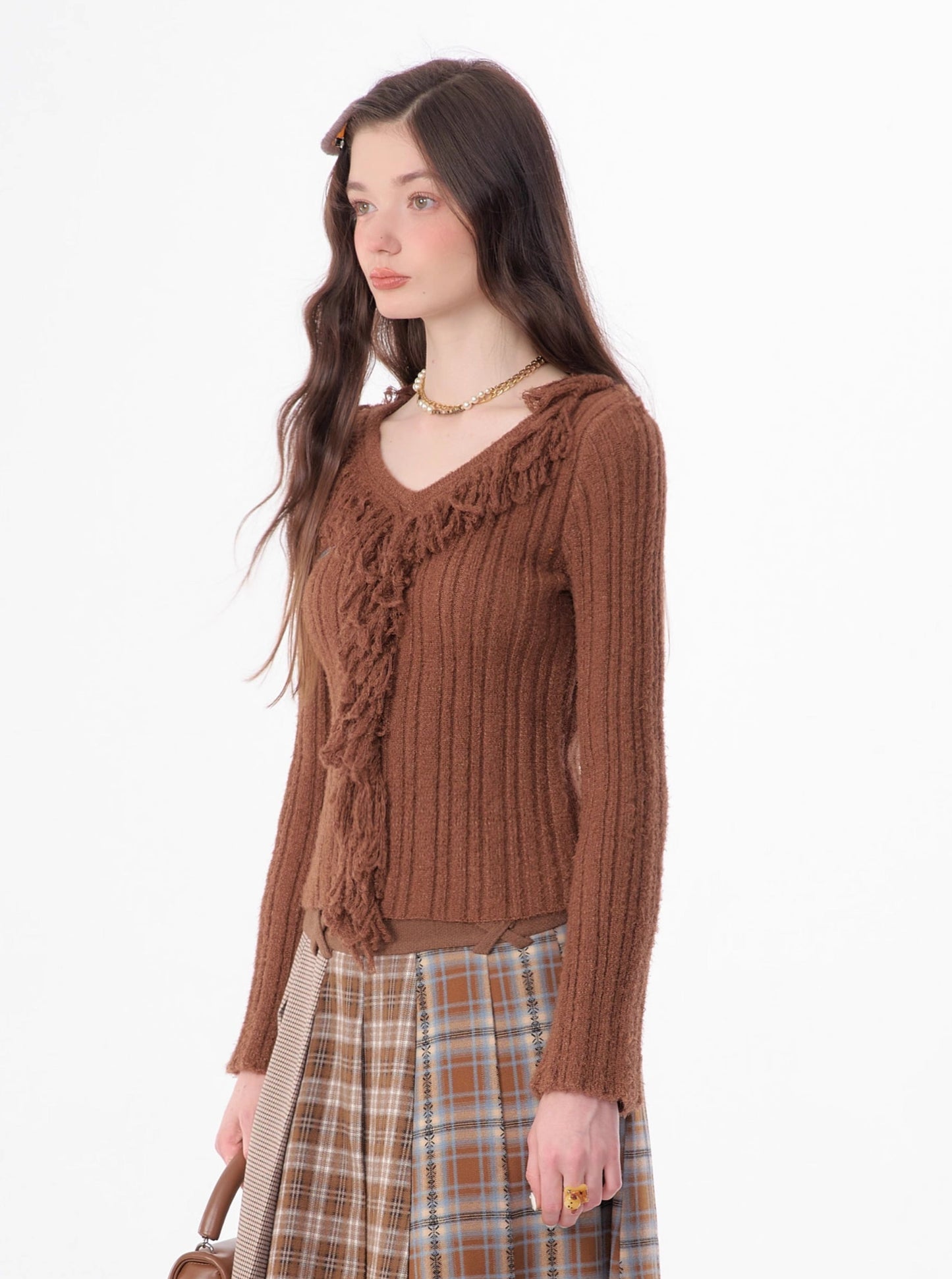 American slim V-neck sweater