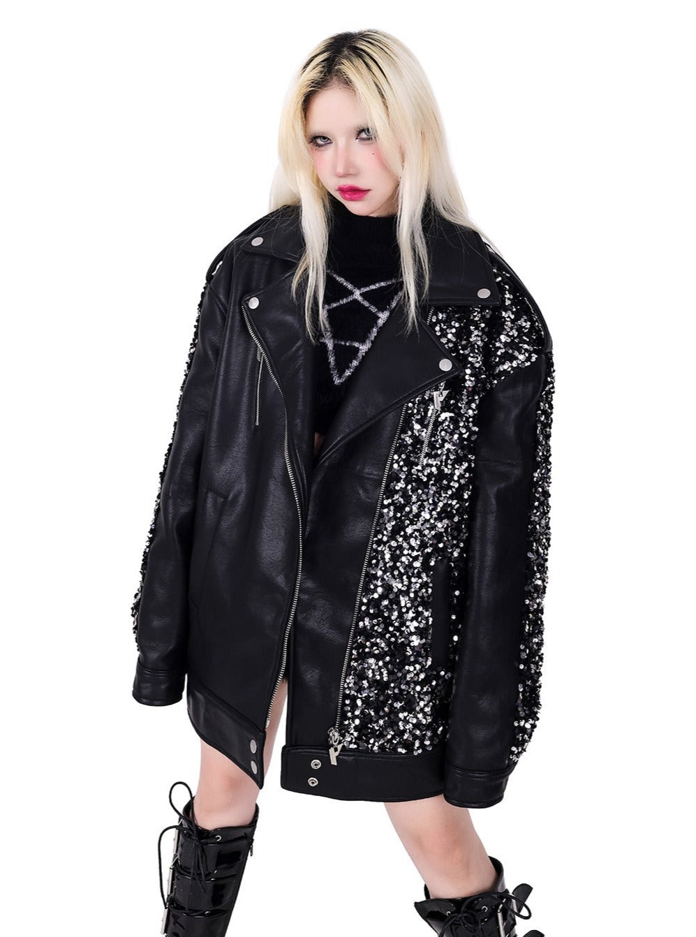 Genderless leather jacket