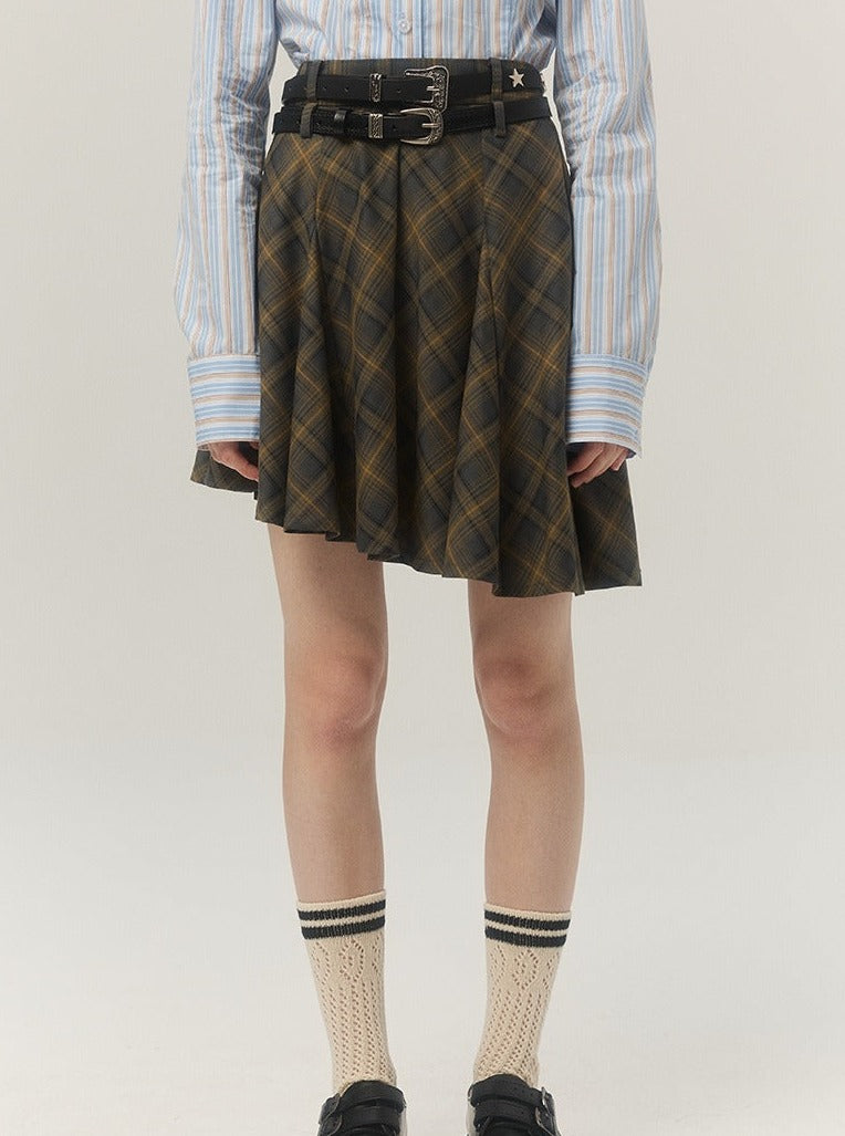 plaid pleated skirt