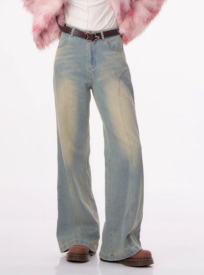 American high waist wide leg jeans pants