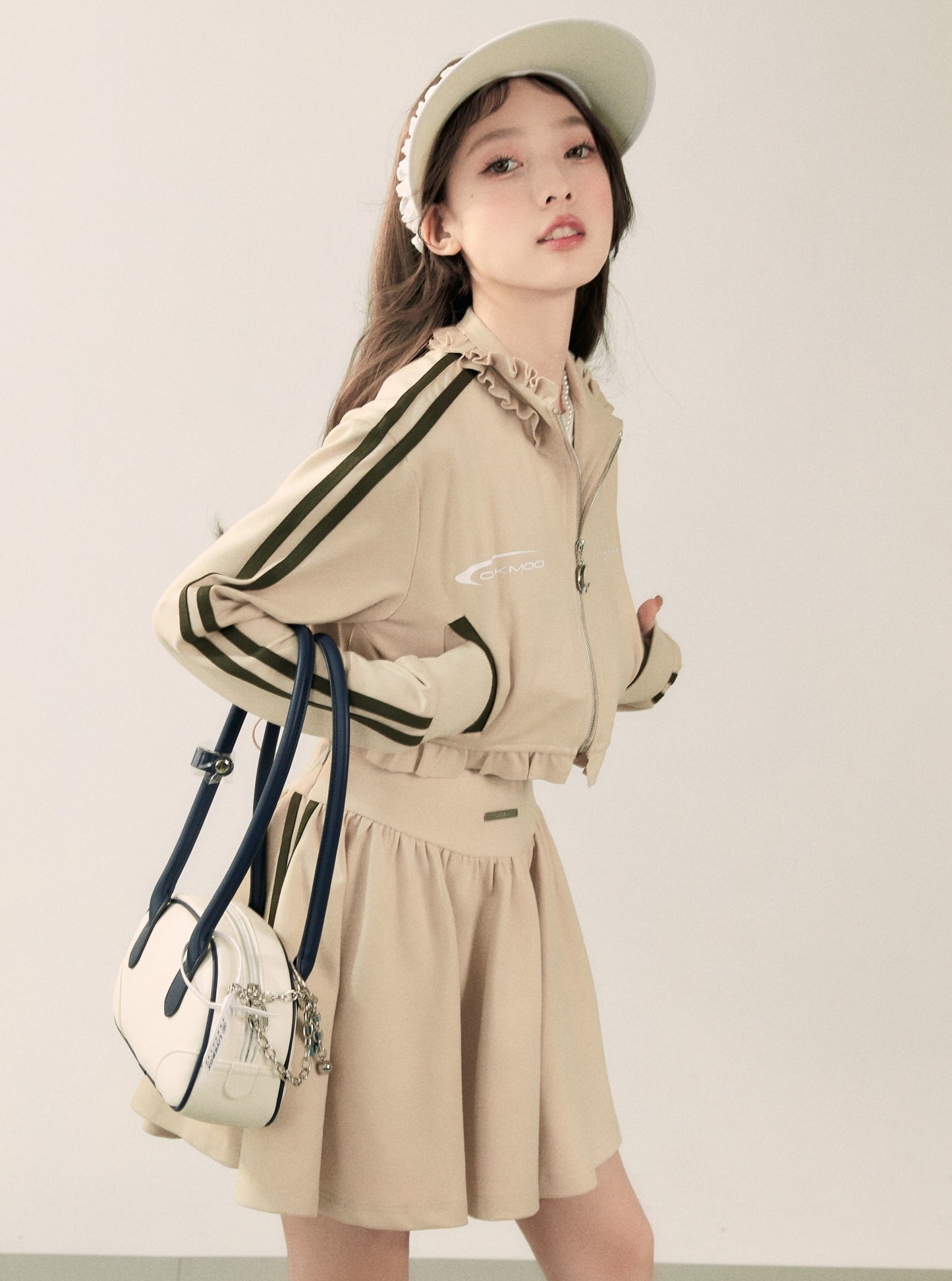 Thickened Crop Top Jacket Set