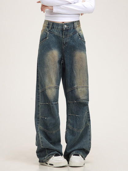 American studded washed jeans pants