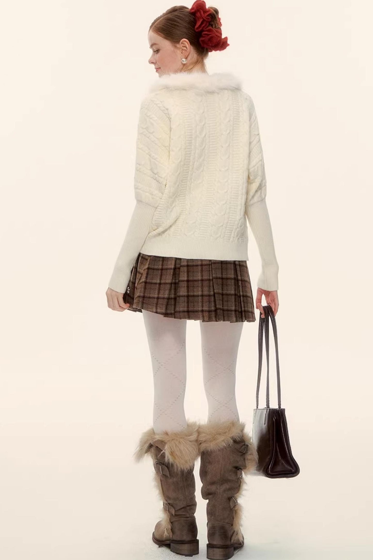 Retro Plaid Wool Skirt