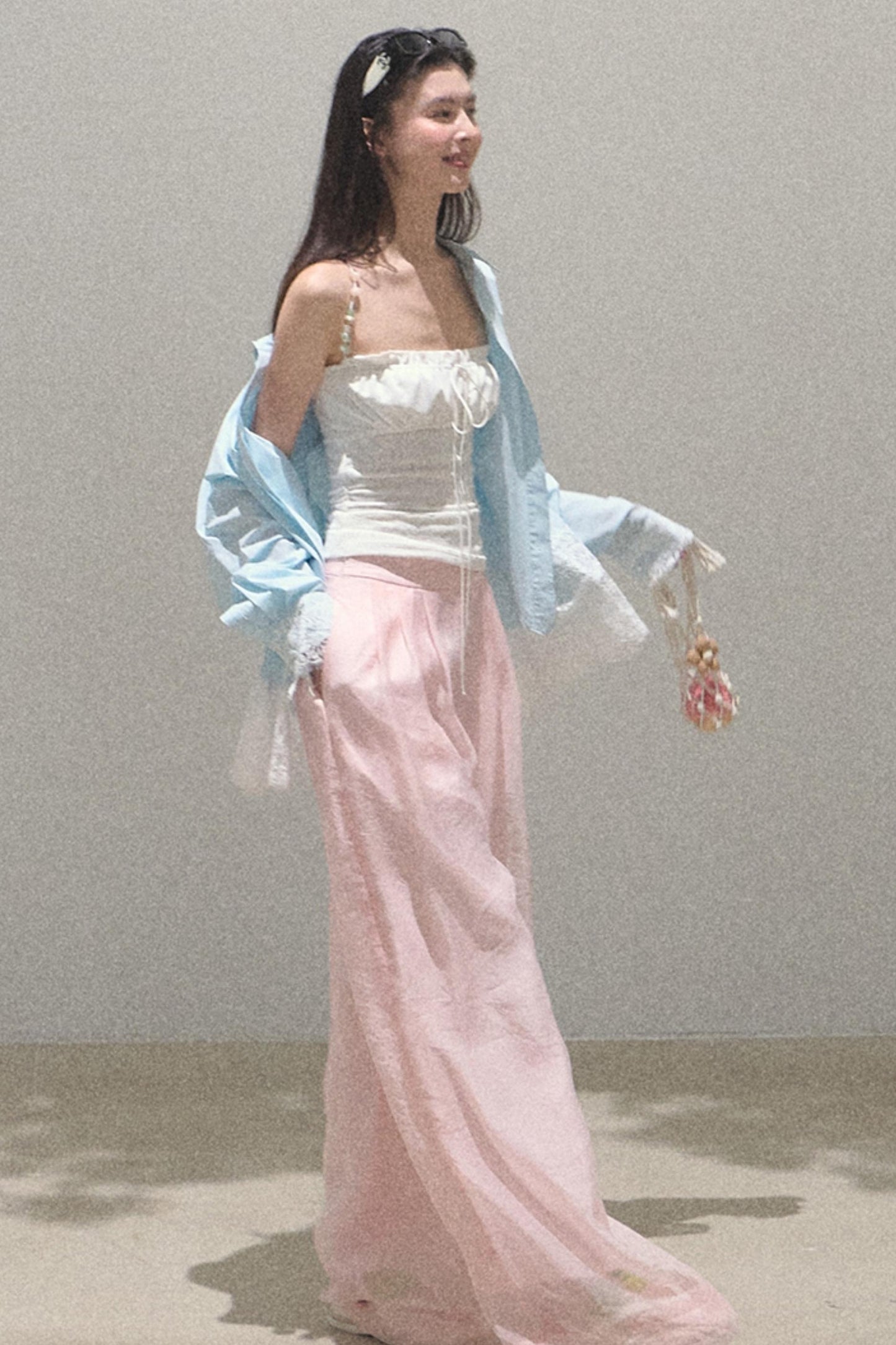 Iridescent Wide-Leg Trousers