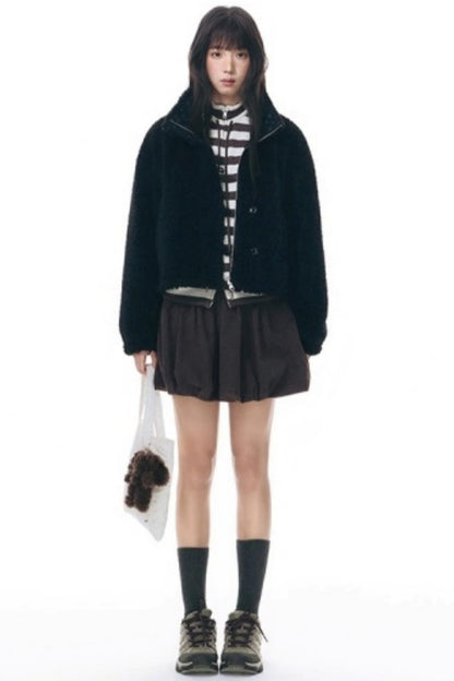 Polka Dot Woolen Reversible Jacket